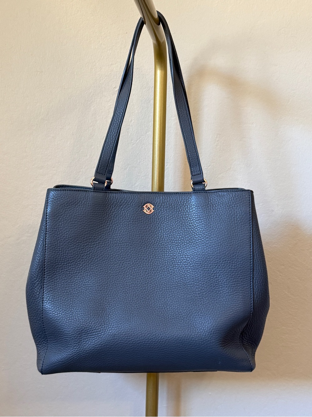 Dagne Dover Allyn medium leather tote - graphite (deep slate gray)